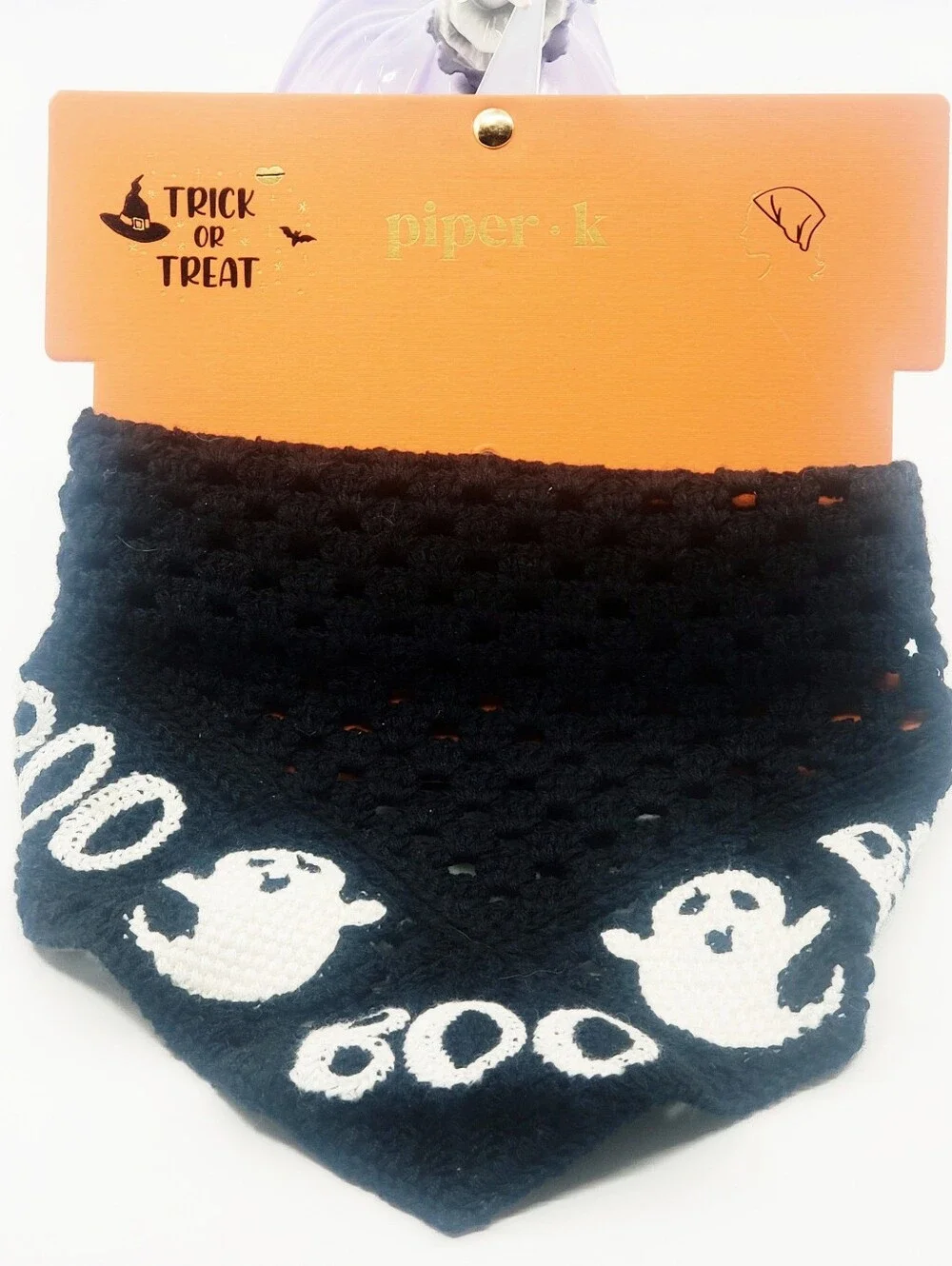 Piper•K Bandana Bib or Neck Crocheted Halloween Festive Accessory